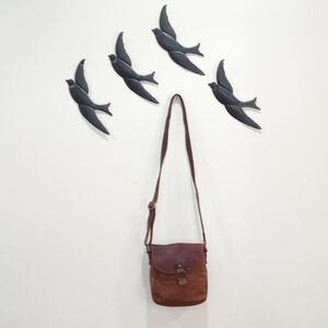 Jack Georges Voyager Horseshoe Brown Leather Crossbody  #7838 - Discontinued